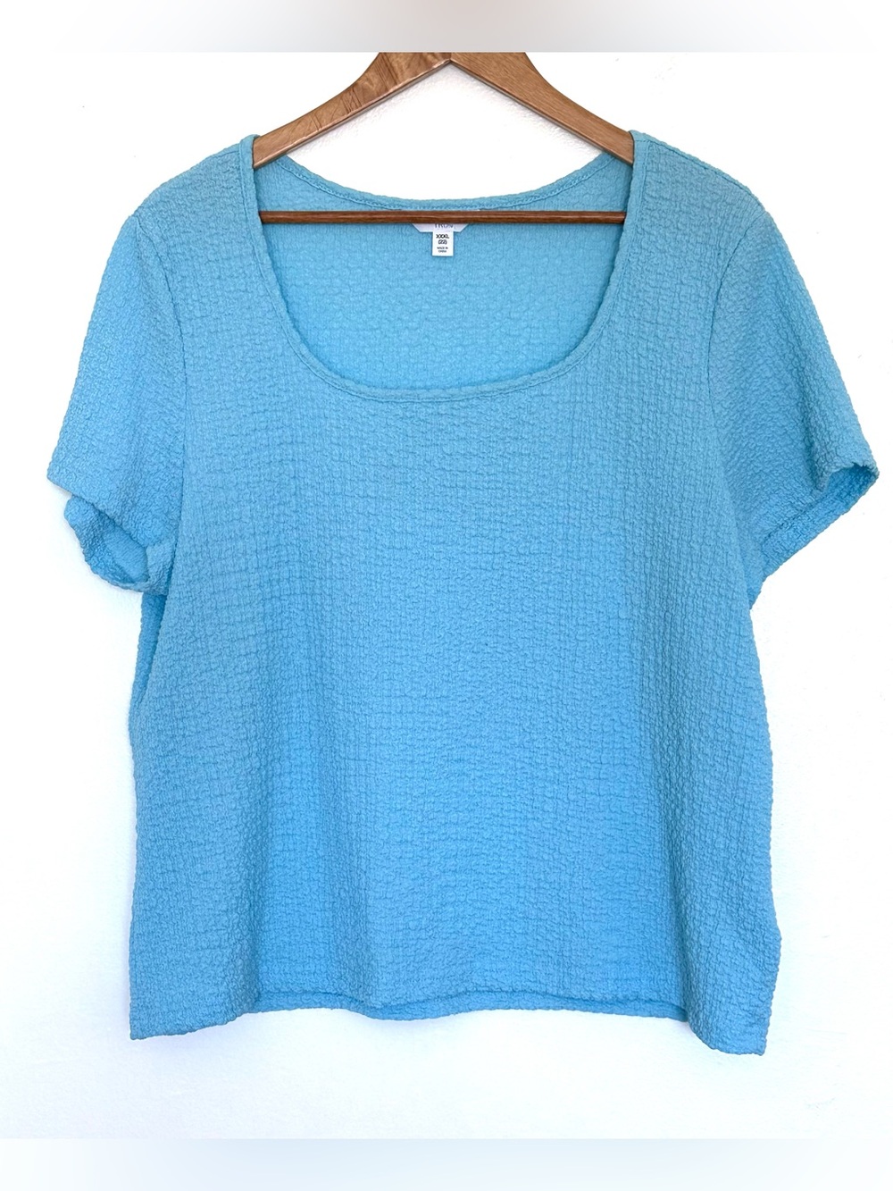 Time And Tru Shirt Women’s XXXL Blue Short Sleeve Pullover Lightweight Top